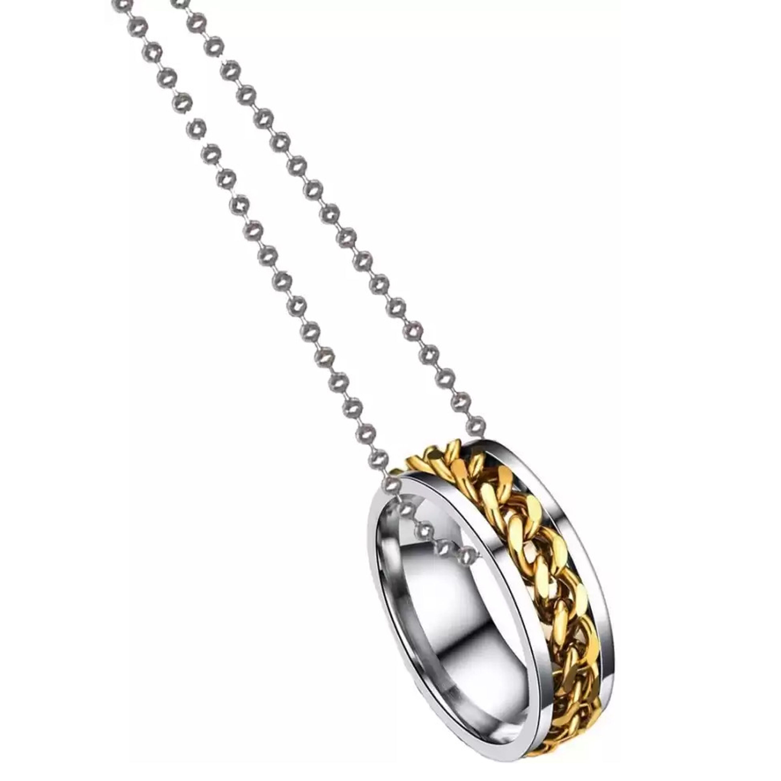 100S JEWELRY Spinner Gold Cuban Link Tungsten Ring Men Women Wedding B