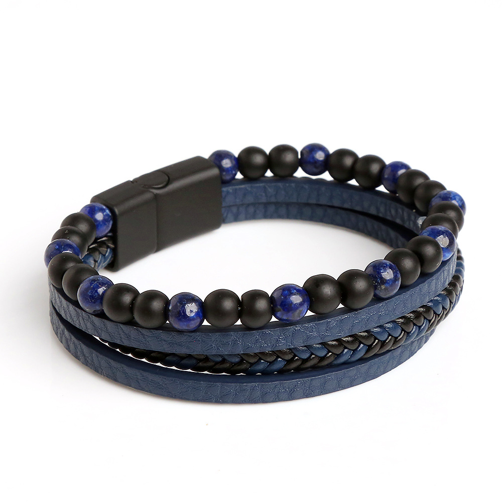 Tateossian Men's Chelsea Bracelet, Blue Italian Leather, Medium – Upscaleman