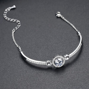 Fashion Frill Stunning Bracelet For Women Stainless Steel Crystal Silver Bracelet For Women Girls Love Gifts Womens Jewellery
